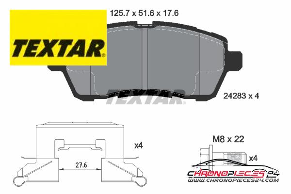 Achat de TEXTAR 2428302 Kit de plaquettes de frein, frein à disque pas chères