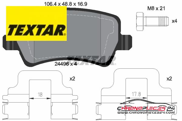 Achat de TEXTAR 2449602 Kit de plaquettes de frein, frein à disque pas chères