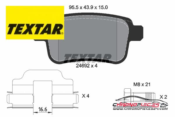 Achat de TEXTAR 2469201 Kit de plaquettes de frein, frein à disque pas chères