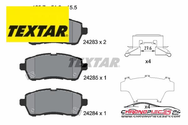 Achat de TEXTAR 2428303 Kit de plaquettes de frein, frein à disque pas chères