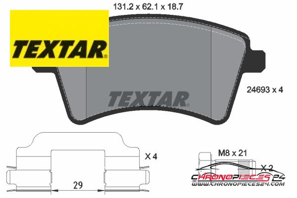 Achat de TEXTAR 2469301 Kit de plaquettes de frein, frein à disque pas chères