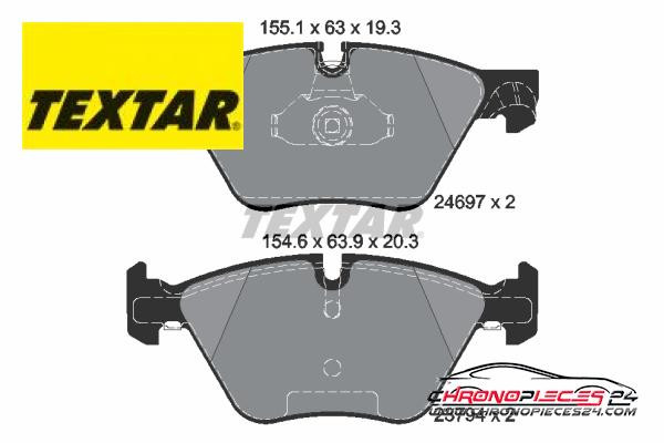 Achat de TEXTAR 2469701 Kit de plaquettes de frein, frein à disque pas chères