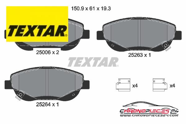 Achat de TEXTAR 2500601 Kit de plaquettes de frein, frein à disque pas chères