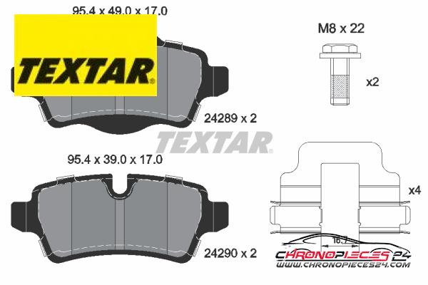 Achat de TEXTAR 2428901 Kit de plaquettes de frein, frein à disque pas chères