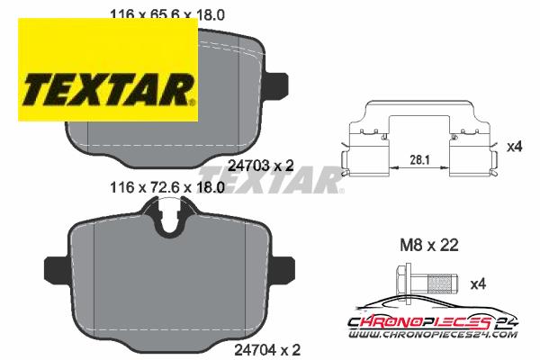 Achat de TEXTAR 2470301 Kit de plaquettes de frein, frein à disque pas chères