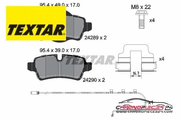 Achat de TEXTAR 2428904 Kit de plaquettes de frein, frein à disque pas chères