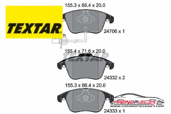 Achat de TEXTAR 2470601 Kit de plaquettes de frein, frein à disque pas chères