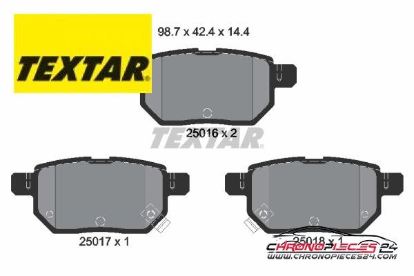 Achat de TEXTAR 2501601 Kit de plaquettes de frein, frein à disque pas chères