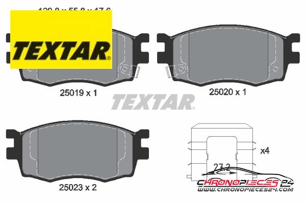 Achat de TEXTAR 2501901 Kit de plaquettes de frein, frein à disque pas chères