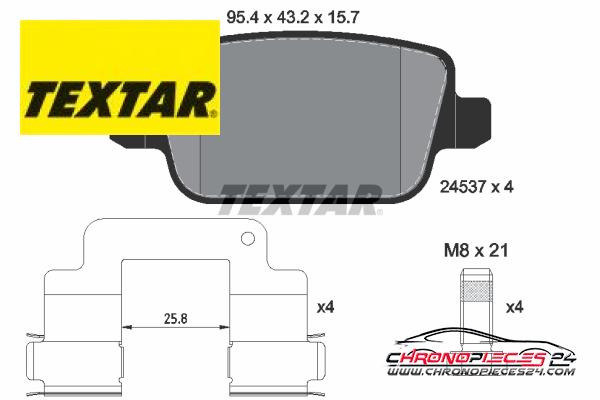 Achat de TEXTAR 2453701 Kit de plaquettes de frein, frein à disque pas chères