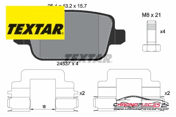 Achat de TEXTAR 2453703 Kit de plaquettes de frein, frein à disque pas chères