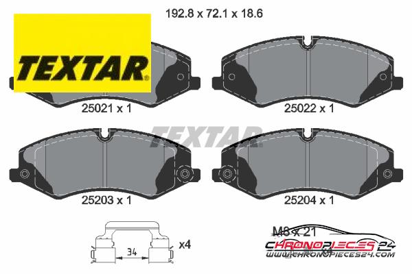 Achat de TEXTAR 2502201 Kit de plaquettes de frein, frein à disque pas chères