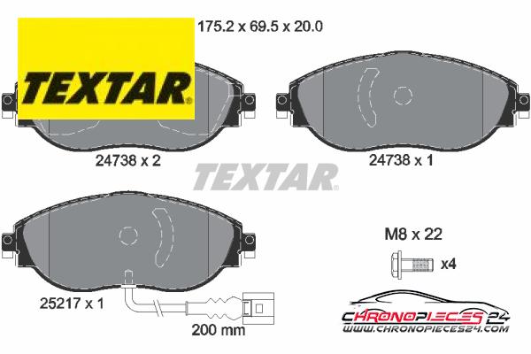 Achat de TEXTAR 2473801 Kit de plaquettes de frein, frein à disque pas chères