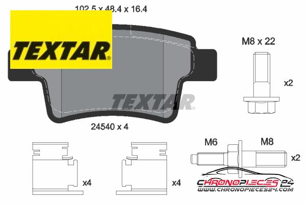 Achat de TEXTAR 2454001 Kit de plaquettes de frein, frein à disque pas chères