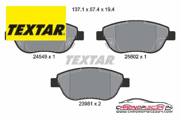 Achat de TEXTAR 2454901 Kit de plaquettes de frein, frein à disque pas chères