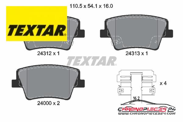 Achat de TEXTAR 2431201 Kit de plaquettes de frein, frein à disque pas chères