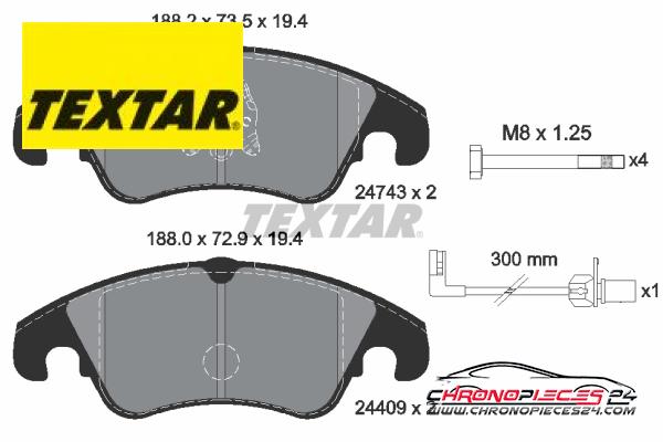 Achat de TEXTAR 2474301 Kit de plaquettes de frein, frein à disque pas chères