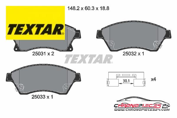 Achat de TEXTAR 2503101 Kit de plaquettes de frein, frein à disque pas chères