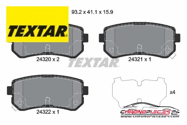 Achat de TEXTAR 2432001 Kit de plaquettes de frein, frein à disque pas chères