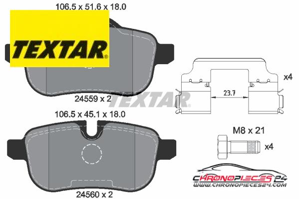 Achat de TEXTAR 2455901 Kit de plaquettes de frein, frein à disque pas chères