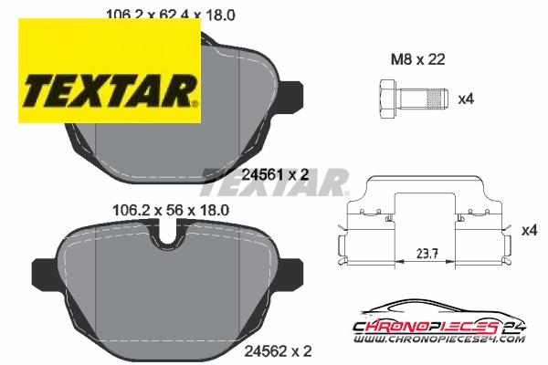 Achat de TEXTAR 2456101 Kit de plaquettes de frein, frein à disque pas chères