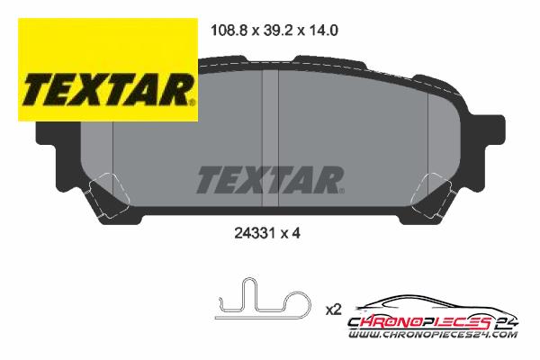 Achat de TEXTAR 2433101 Kit de plaquettes de frein, frein à disque pas chères