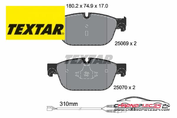 Achat de TEXTAR 2506901 Kit de plaquettes de frein, frein à disque pas chères