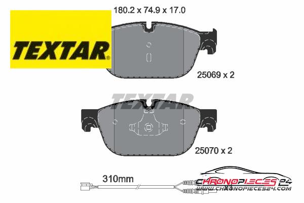 Achat de TEXTAR 2506901 Kit de plaquettes de frein, frein à disque pas chères