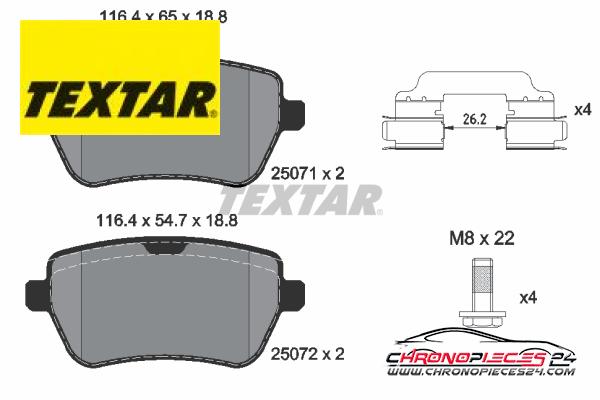 Achat de TEXTAR 2507101 Kit de plaquettes de frein, frein à disque pas chères