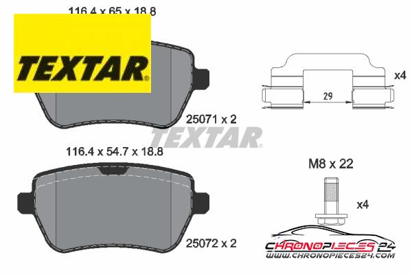 Achat de TEXTAR 2507103 Kit de plaquettes de frein, frein à disque pas chères