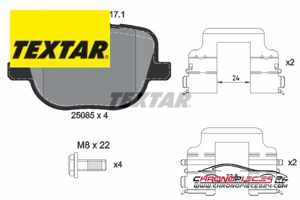 Achat de TEXTAR 2508501 Kit de plaquettes de frein, frein à disque pas chères