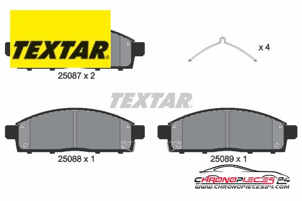 Achat de TEXTAR 2508703 Kit de plaquettes de frein, frein à disque pas chères