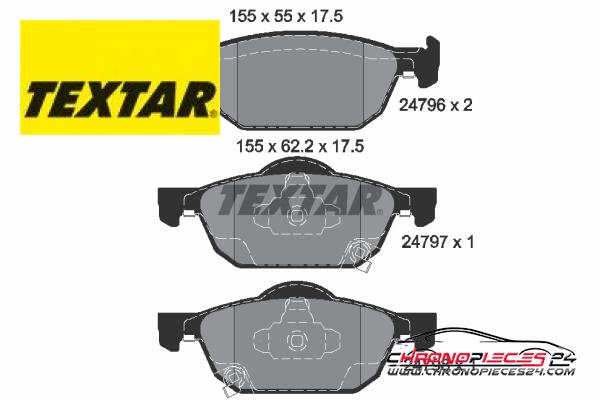 Achat de TEXTAR 2479601 Kit de plaquettes de frein, frein à disque pas chères