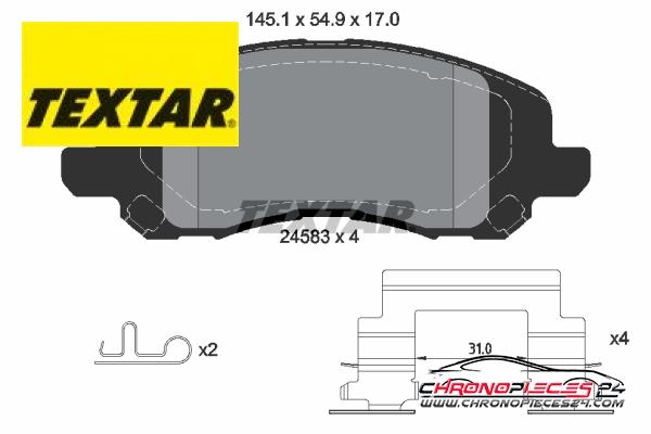 Achat de TEXTAR 2458301 Kit de plaquettes de frein, frein à disque pas chères