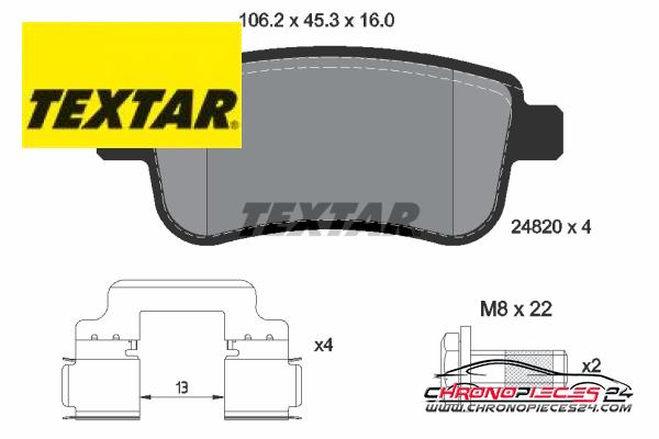 Achat de TEXTAR 2482001 Kit de plaquettes de frein, frein à disque pas chères