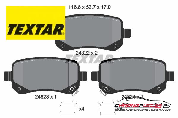 Achat de TEXTAR 2482201 Kit de plaquettes de frein, frein à disque pas chères