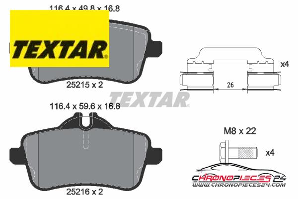 Achat de TEXTAR 2521509 Kit de plaquettes de frein, frein à disque pas chères