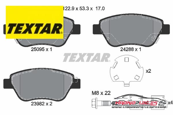 Achat de TEXTAR 2509501 Kit de plaquettes de frein, frein à disque pas chères