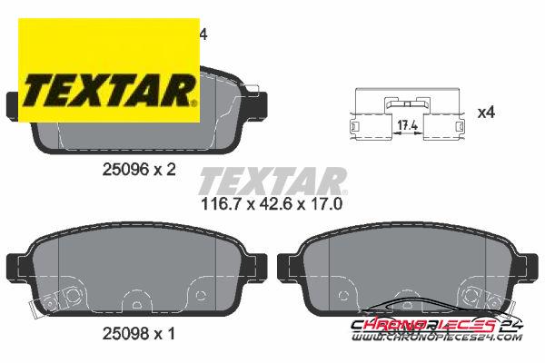 Achat de TEXTAR 2509602 Kit de plaquettes de frein, frein à disque pas chères