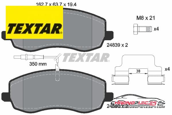 Achat de TEXTAR 2483901 Kit de plaquettes de frein, frein à disque pas chères