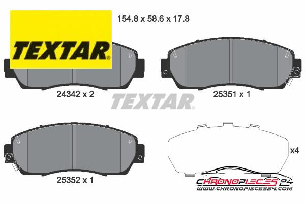 Achat de TEXTAR 2434201 Kit de plaquettes de frein, frein à disque pas chères