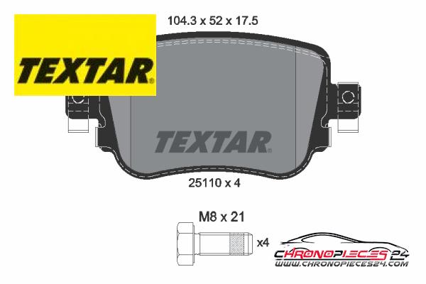 Achat de TEXTAR 2511001 Kit de plaquettes de frein, frein à disque pas chères