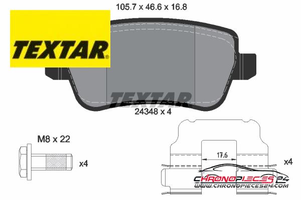 Achat de TEXTAR 2434801 Kit de plaquettes de frein, frein à disque pas chères