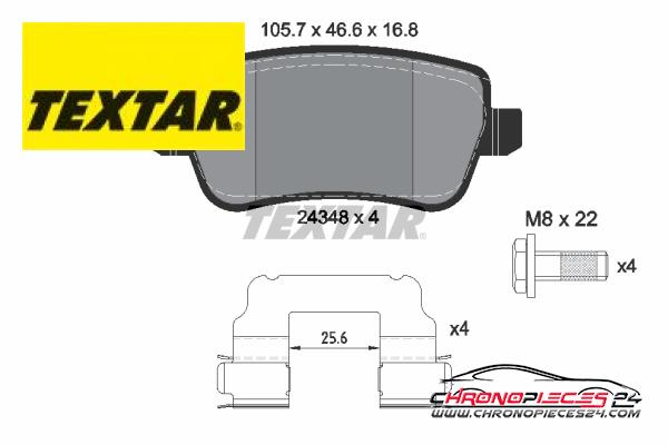 Achat de TEXTAR 2434802 Kit de plaquettes de frein, frein à disque pas chères