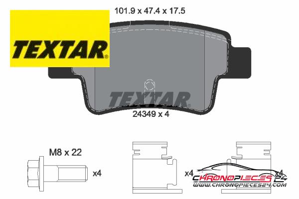 Achat de TEXTAR 2434901 Kit de plaquettes de frein, frein à disque pas chères