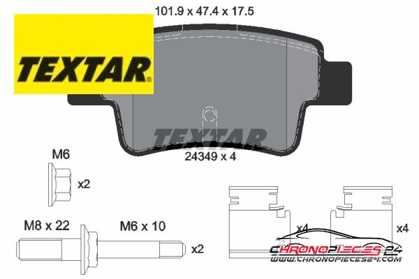 Achat de TEXTAR 2434903 Kit de plaquettes de frein, frein à disque pas chères