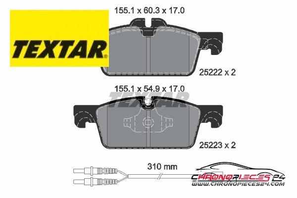 Achat de TEXTAR 2522201 Kit de plaquettes de frein, frein à disque pas chères