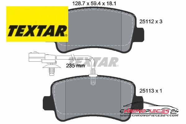 Achat de TEXTAR 2511201 Kit de plaquettes de frein, frein à disque pas chères