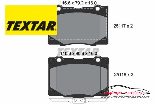 Achat de TEXTAR 2511701 Kit de plaquettes de frein, frein à disque pas chères