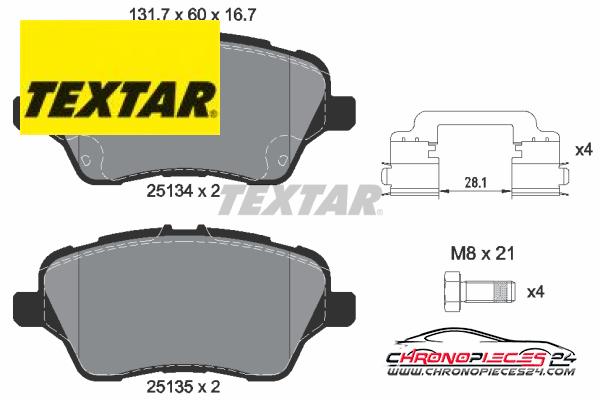 Achat de TEXTAR 2513402 Kit de plaquettes de frein, frein à disque pas chères